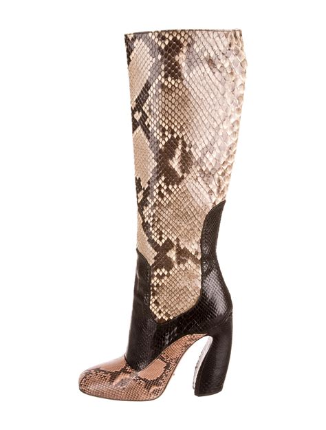 prada square toe heeled boot|prada snakeskin boots.